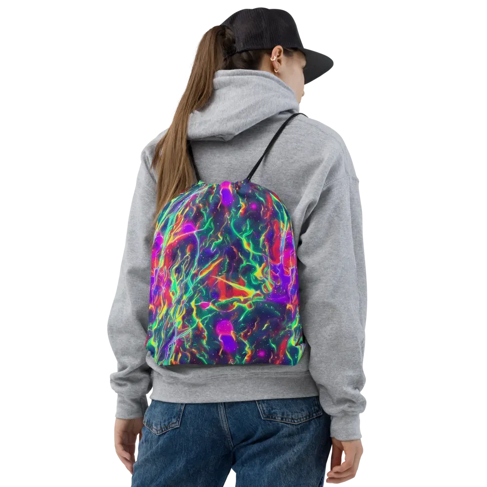 Twin Pines on Drawstring Bag — Front