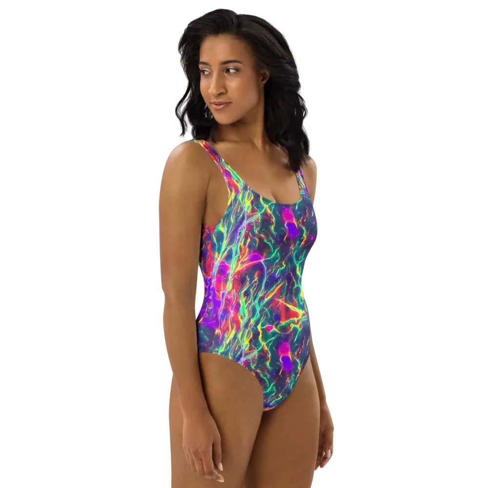 Twin Pines on One-Piece Swimsuit — Right