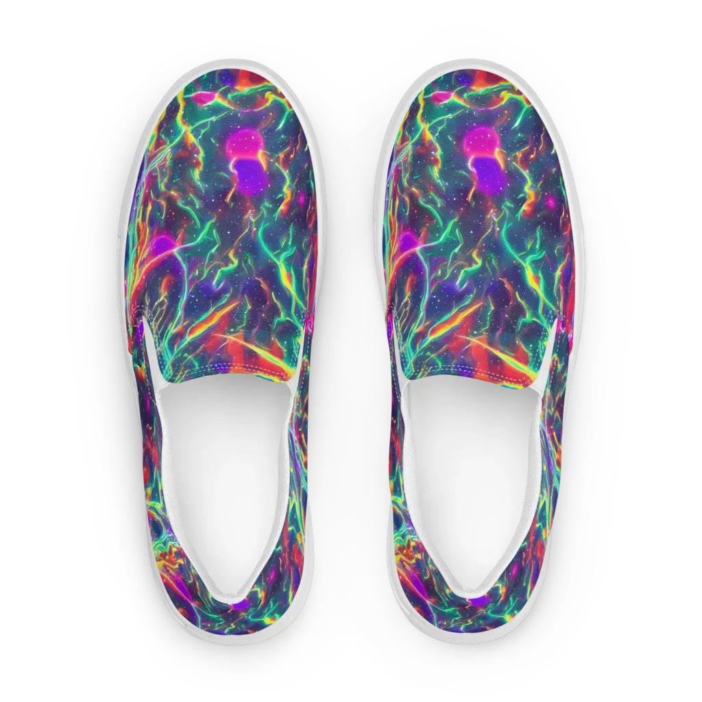 Twin Pines on Women's Slip-On Canvas Shoes — Front