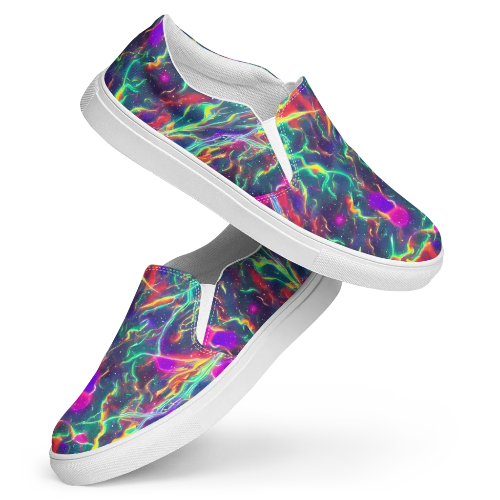 Twin Pines on Women's Slip-On Canvas Shoes — Front