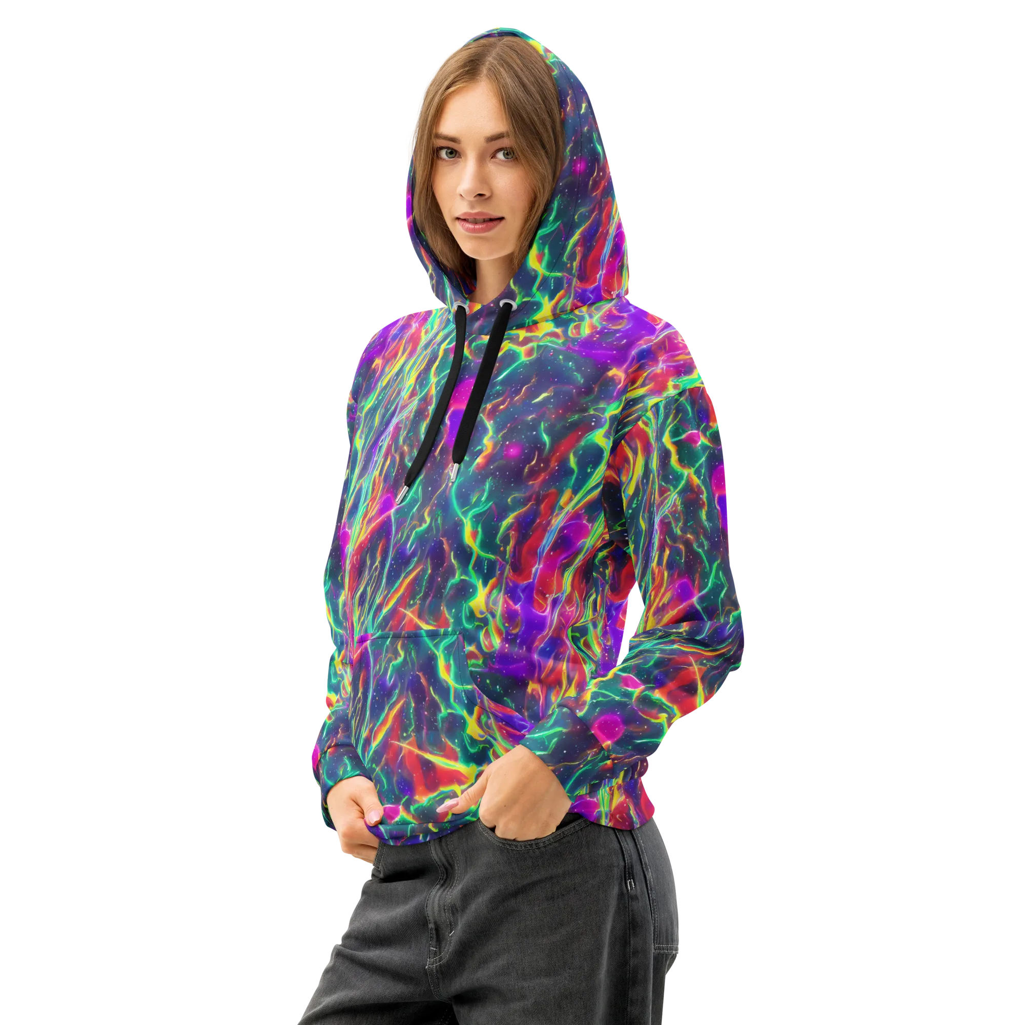 Twin Pines on Cotton Hoodie — Left Front