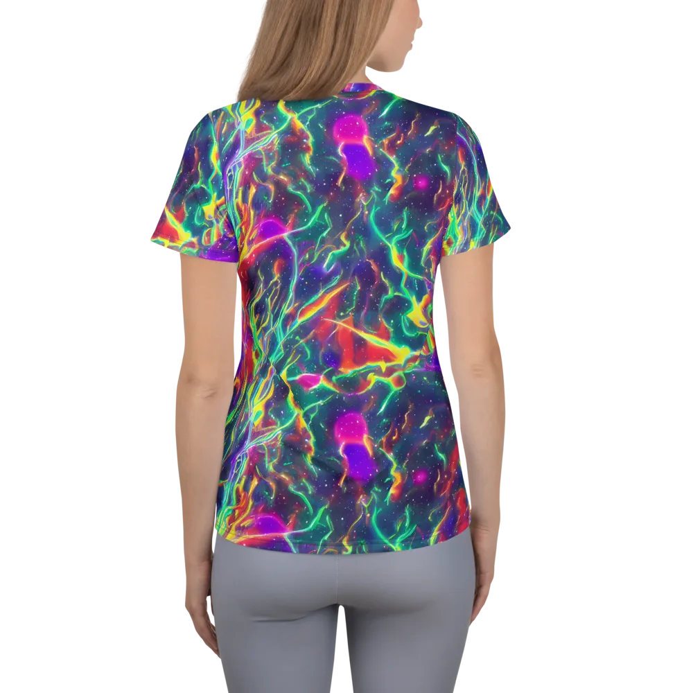 Twin Pines on Women's Athletic T-Shirt — Back