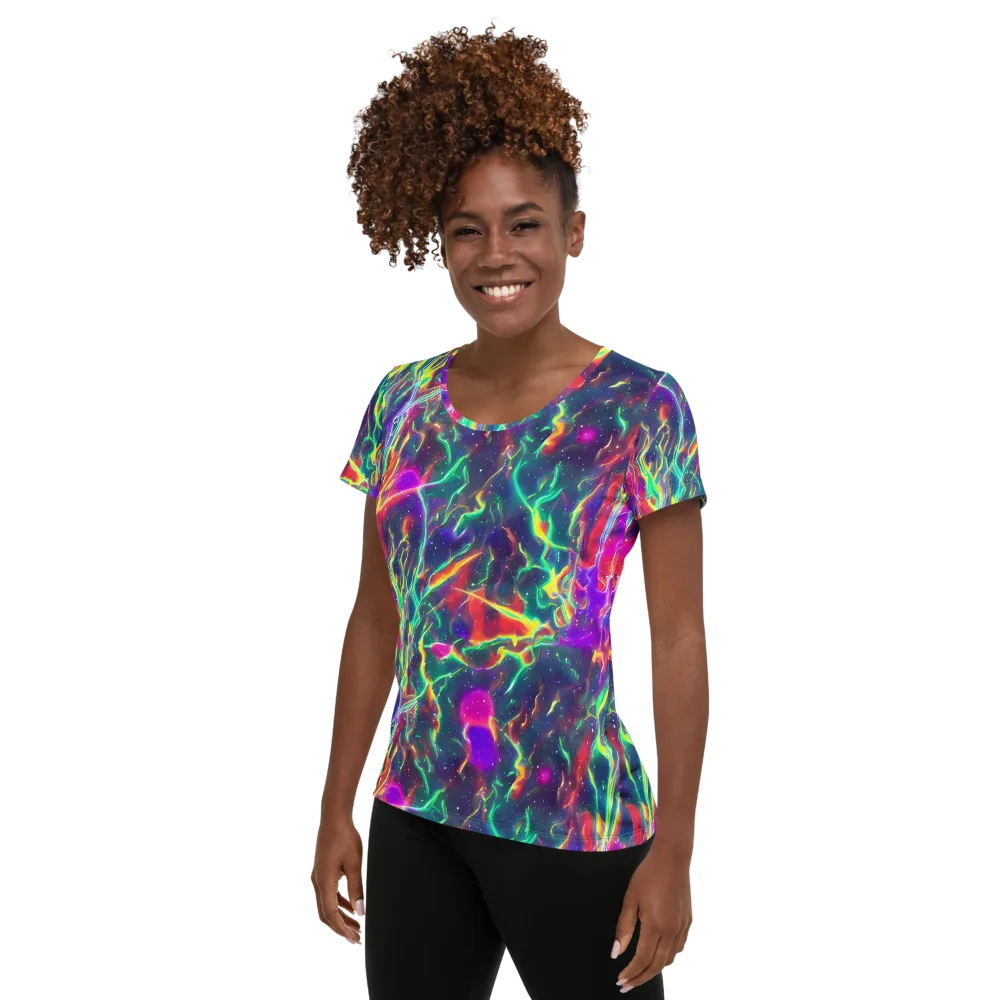Twin Pines on Women's Athletic T-Shirt — Left