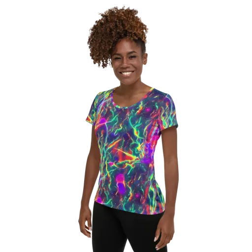 Twin Pines on a Women's Athletic T-Shirt