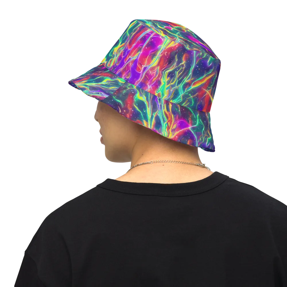 Twin Pines on Reversible Bucket Hat — Back Inside