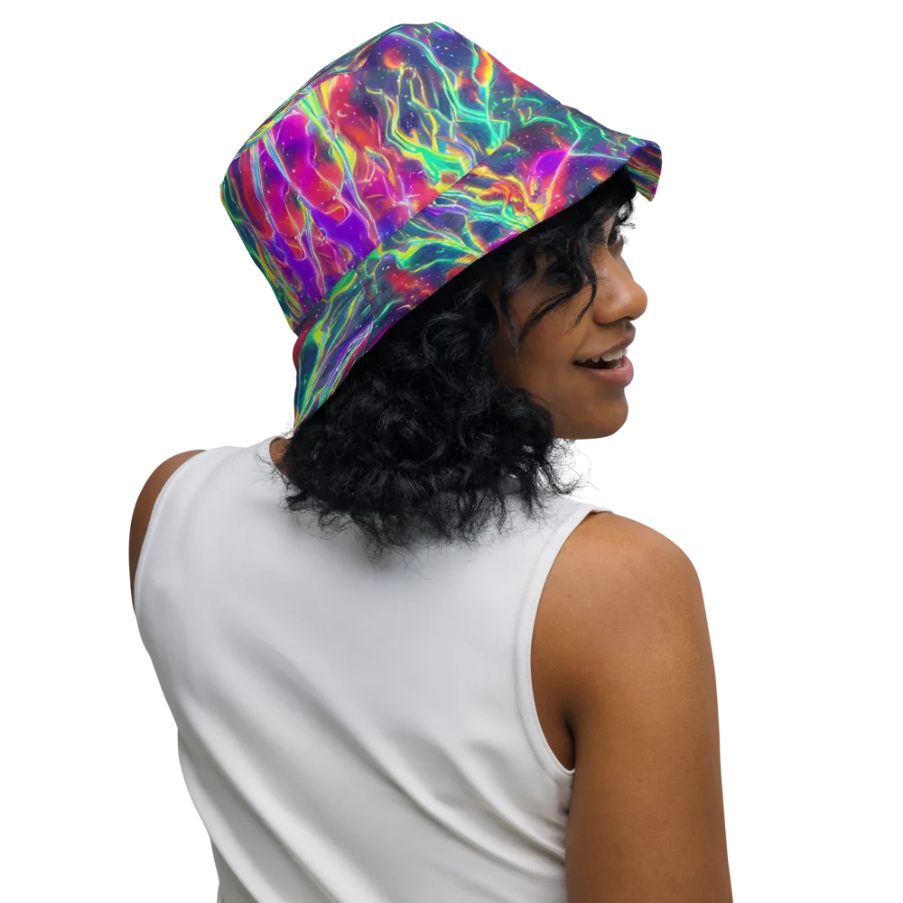 Twin Pines on Reversible Bucket Hat — Right Outside