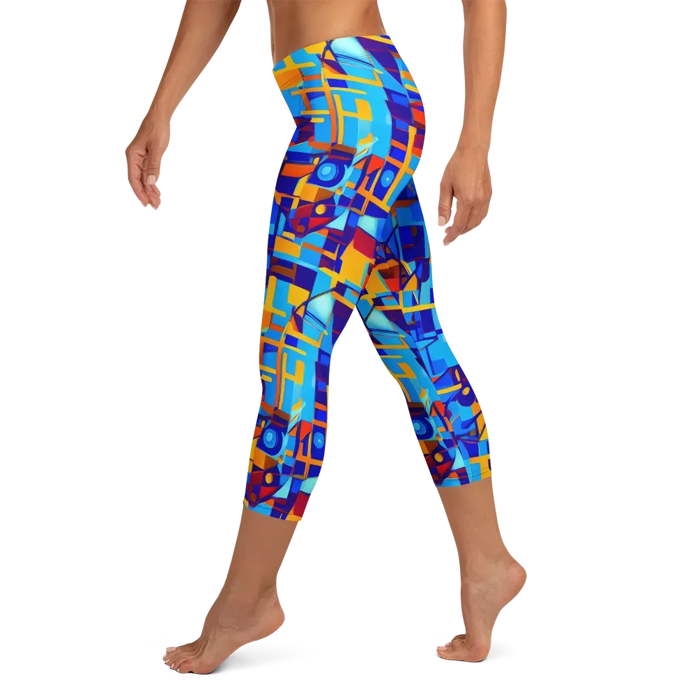 Radiant Labyrinth on Capri Leggings — Left