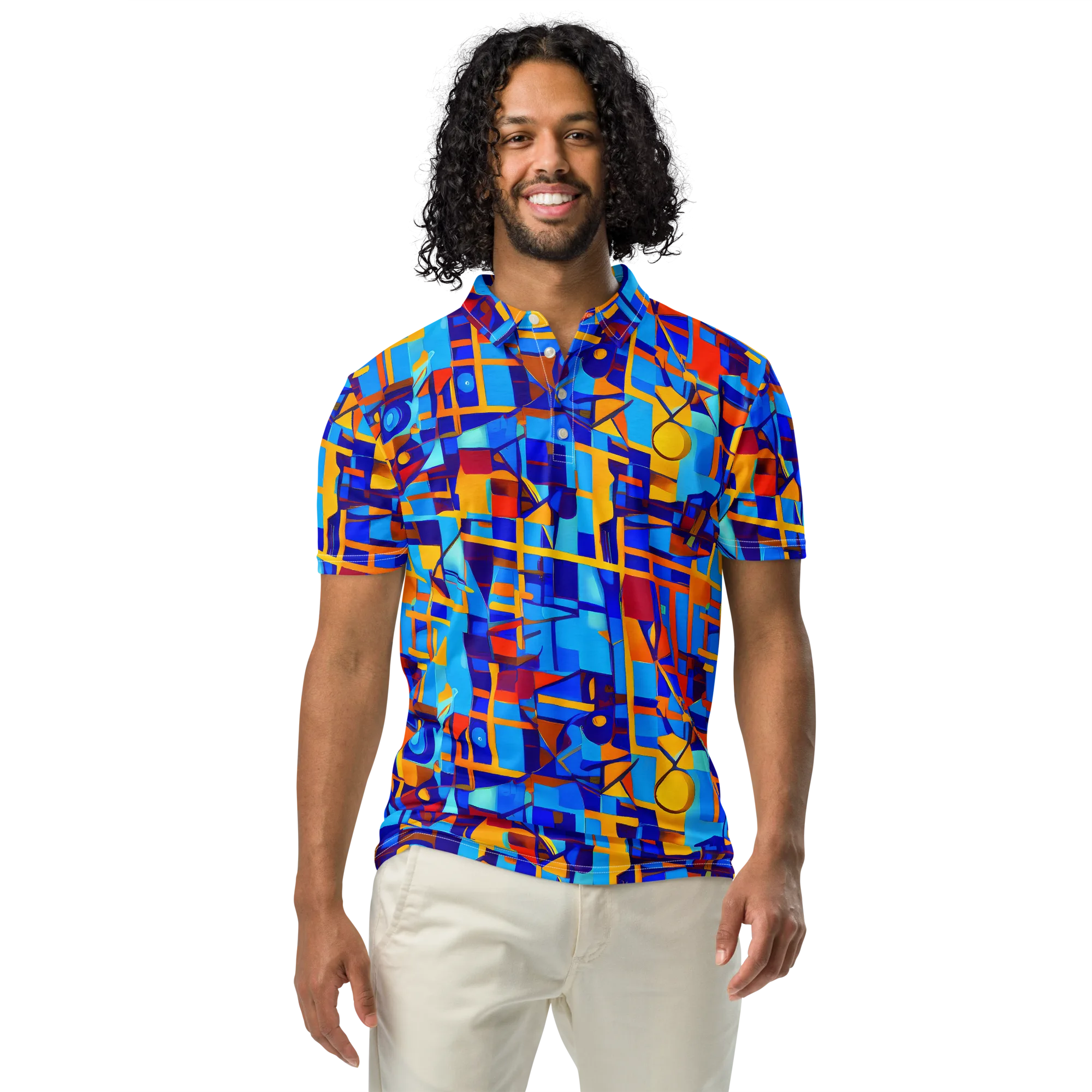 Radiant Labyrinth on Men's Slim Fit Polo Shirt — Front