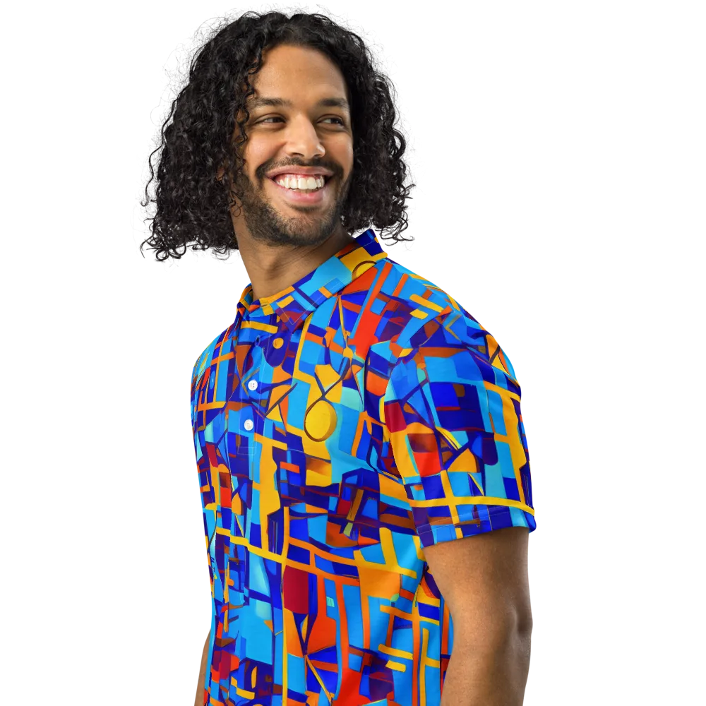 Radiant Labyrinth on Men's Slim Fit Polo Shirt — Left Front