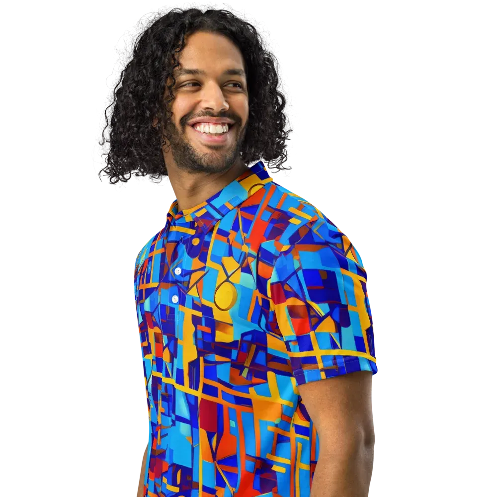 Radiant Labyrinth on Men's Slim Fit Polo Shirt — Left Front