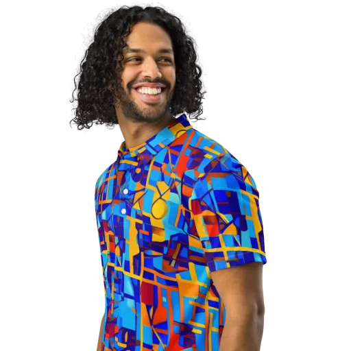 Radiant Labyrinth on a Men's Slim Fit Polo Shirt