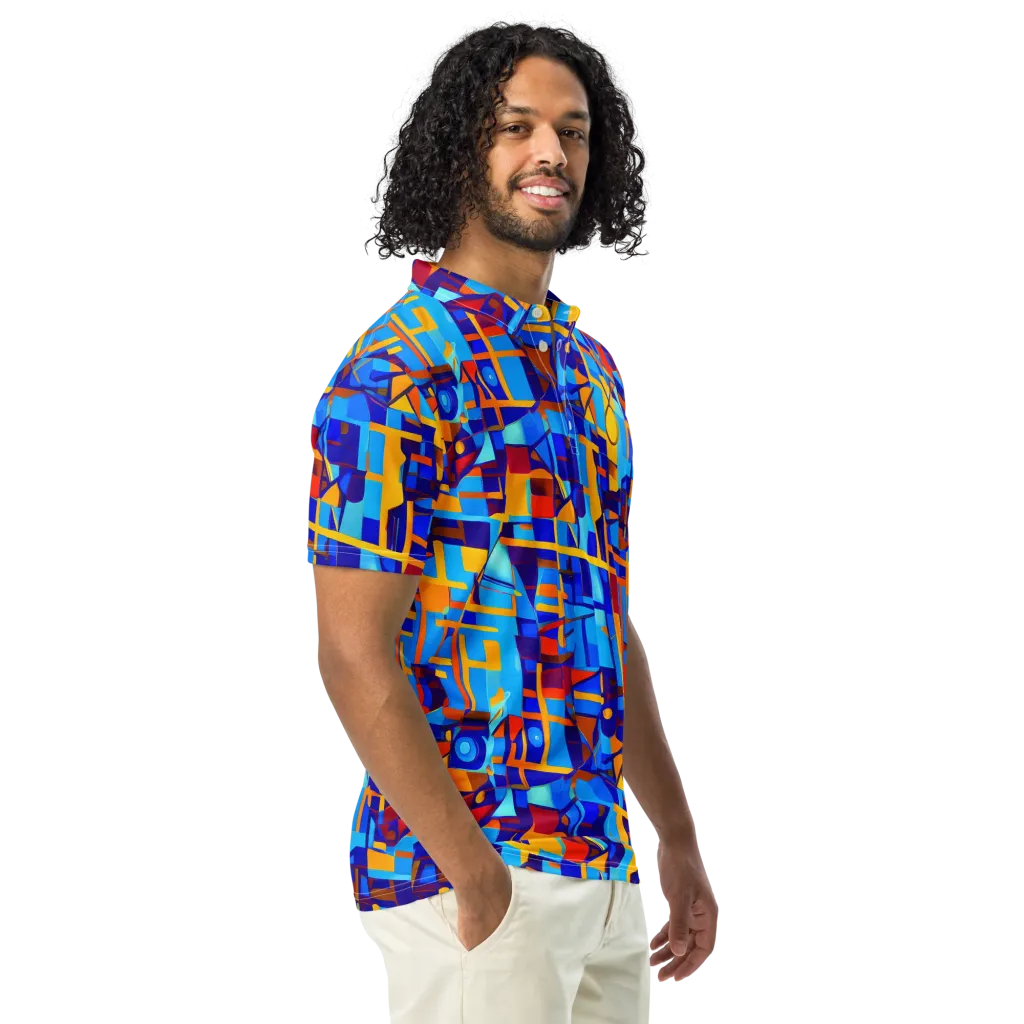 Radiant Labyrinth on Men's Slim Fit Polo Shirt — Right Front