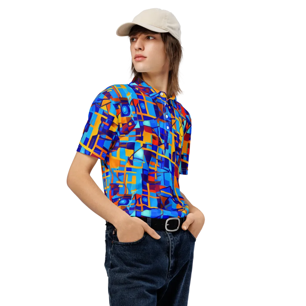 Radiant Labyrinth on Men's Slim Fit Polo Shirt — Right Front