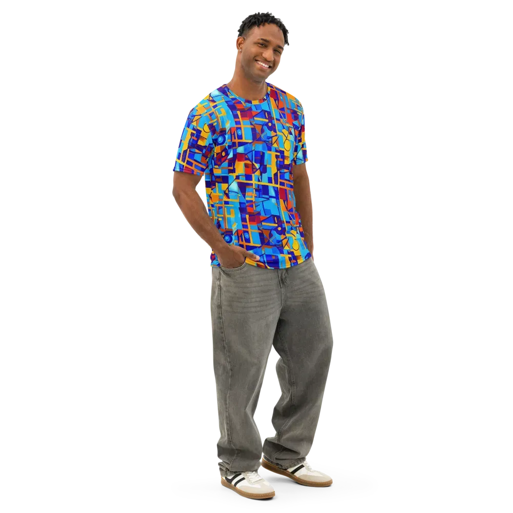 Radiant Labyrinth on Men's Cotton Crew Neck T-Shirt — Right Front