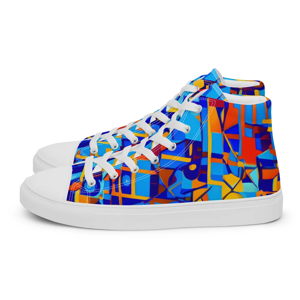 Radiant Labyrinth on Women's High Top Canvas Shoes — Left