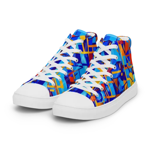 Radiant Labyrinth on a Women's High Top Canvas Shoes