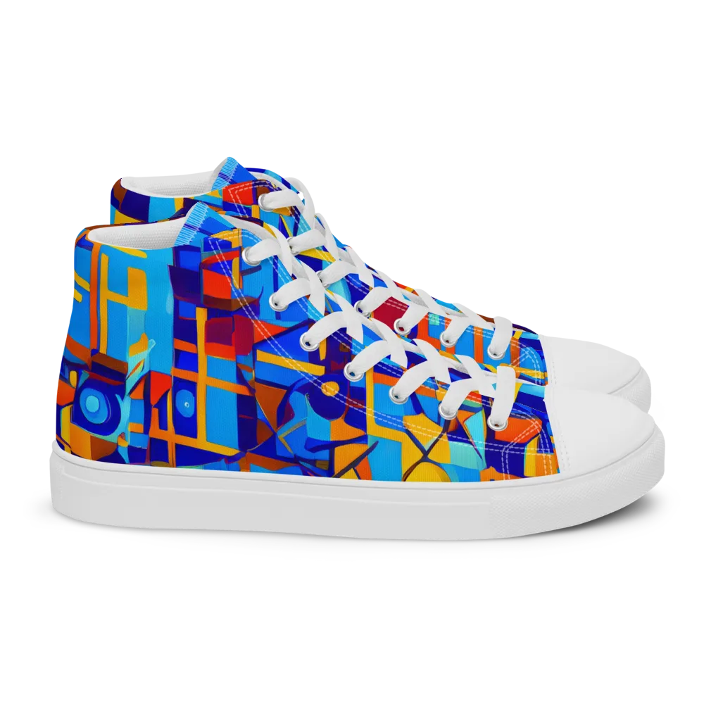 Radiant Labyrinth on Women's High Top Canvas Shoes — Right