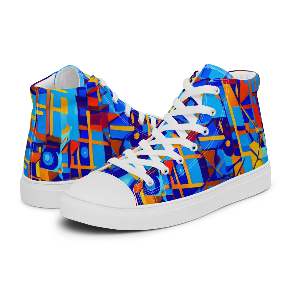 Radiant Labyrinth on Women's High Top Canvas Shoes — Left