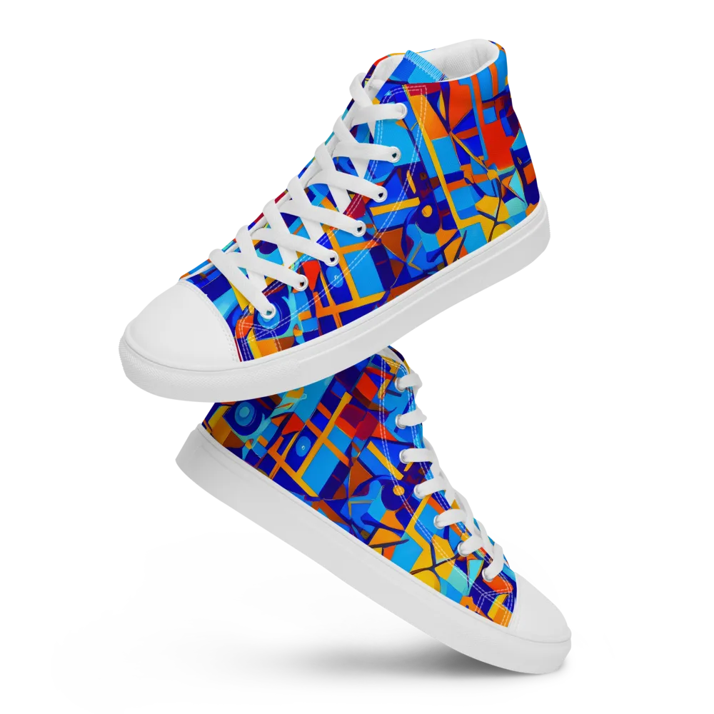 Radiant Labyrinth on Women's High Top Canvas Shoes — Front