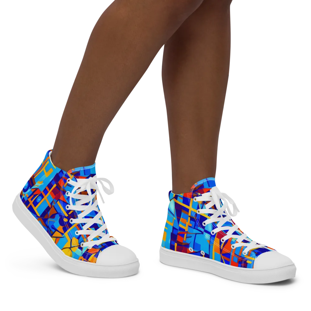 Radiant Labyrinth on Women's High Top Canvas Shoes — Right