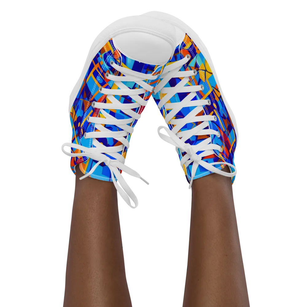 Radiant Labyrinth on Women's High Top Canvas Shoes — Front