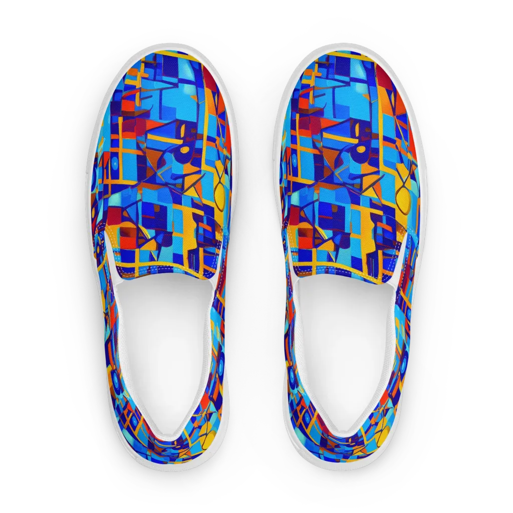 Radiant Labyrinth on Men's Slip-On Canvas Shoes — Front