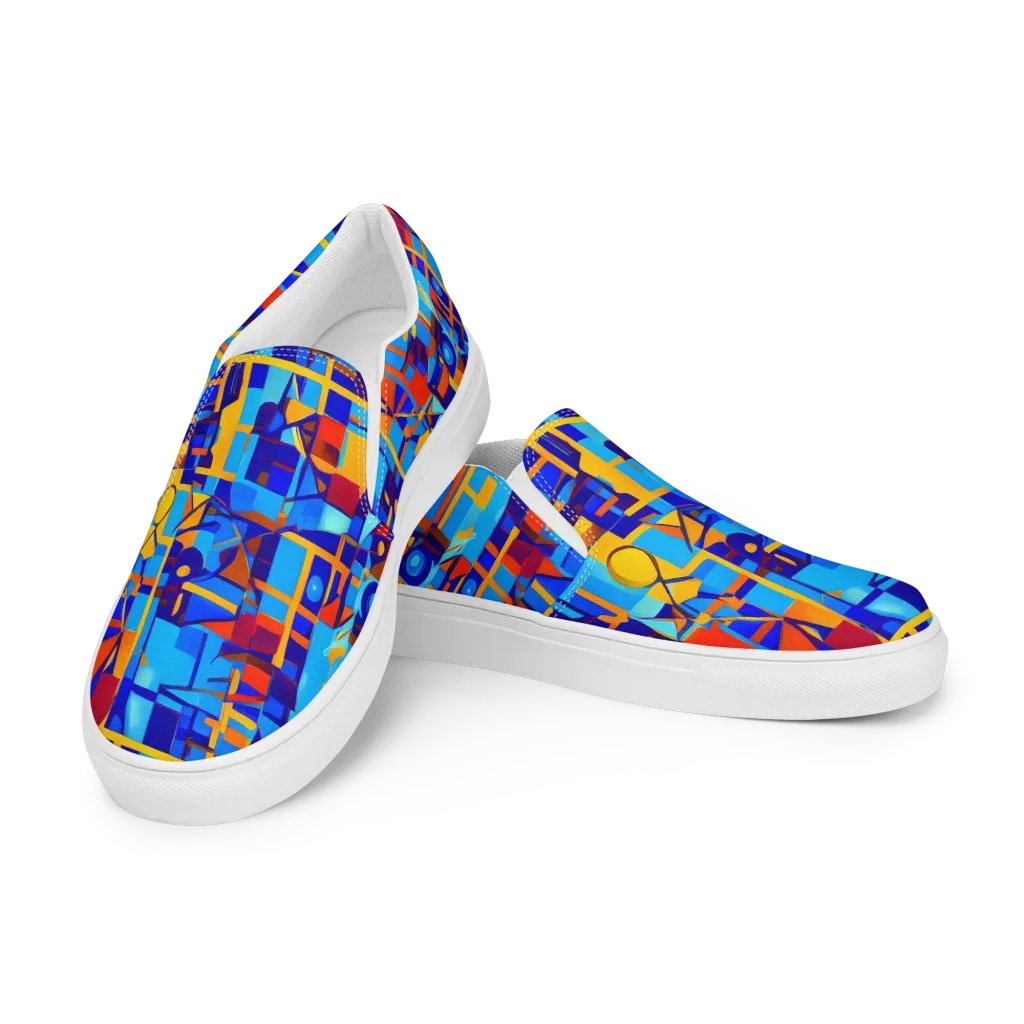 Radiant Labyrinth on Men's Slip-On Canvas Shoes — Left Front