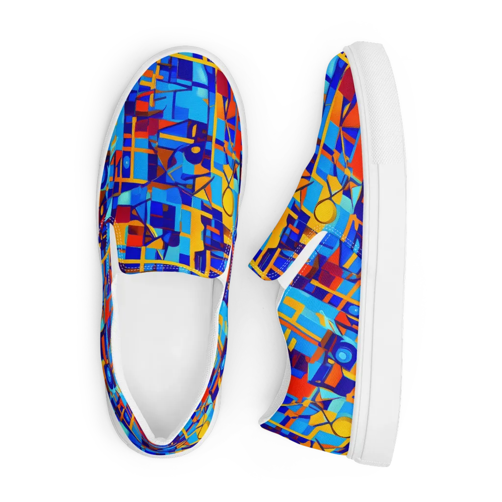 Radiant Labyrinth on Men's Slip-On Canvas Shoes — Front