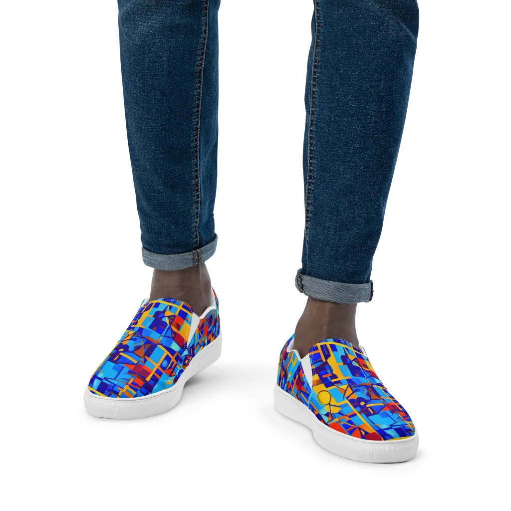 Radiant Labyrinth on Men's Slip-On Canvas Shoes — Front