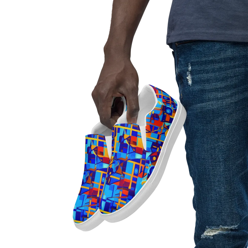 Radiant Labyrinth on Men's Slip-On Canvas Shoes — Left Front