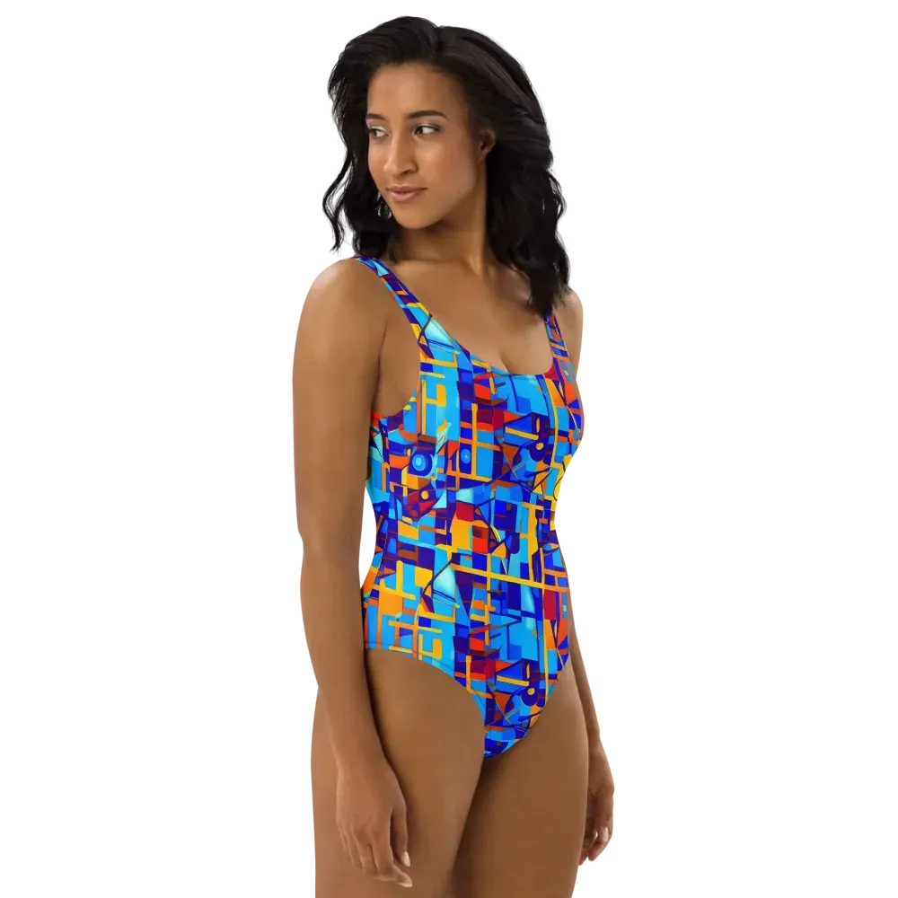 Radiant Labyrinth on One-Piece Swimsuit — Right
