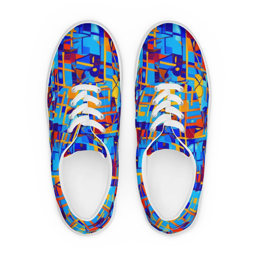 Radiant Labyrinth on Men's Lace-Up Canvas Shoes — Front