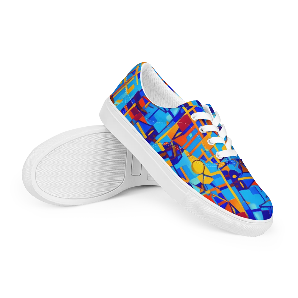 Radiant Labyrinth on Men's Lace-Up Canvas Shoes — Right Front