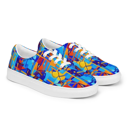 Radiant Labyrinth on a Men's Lace-Up Canvas Shoes