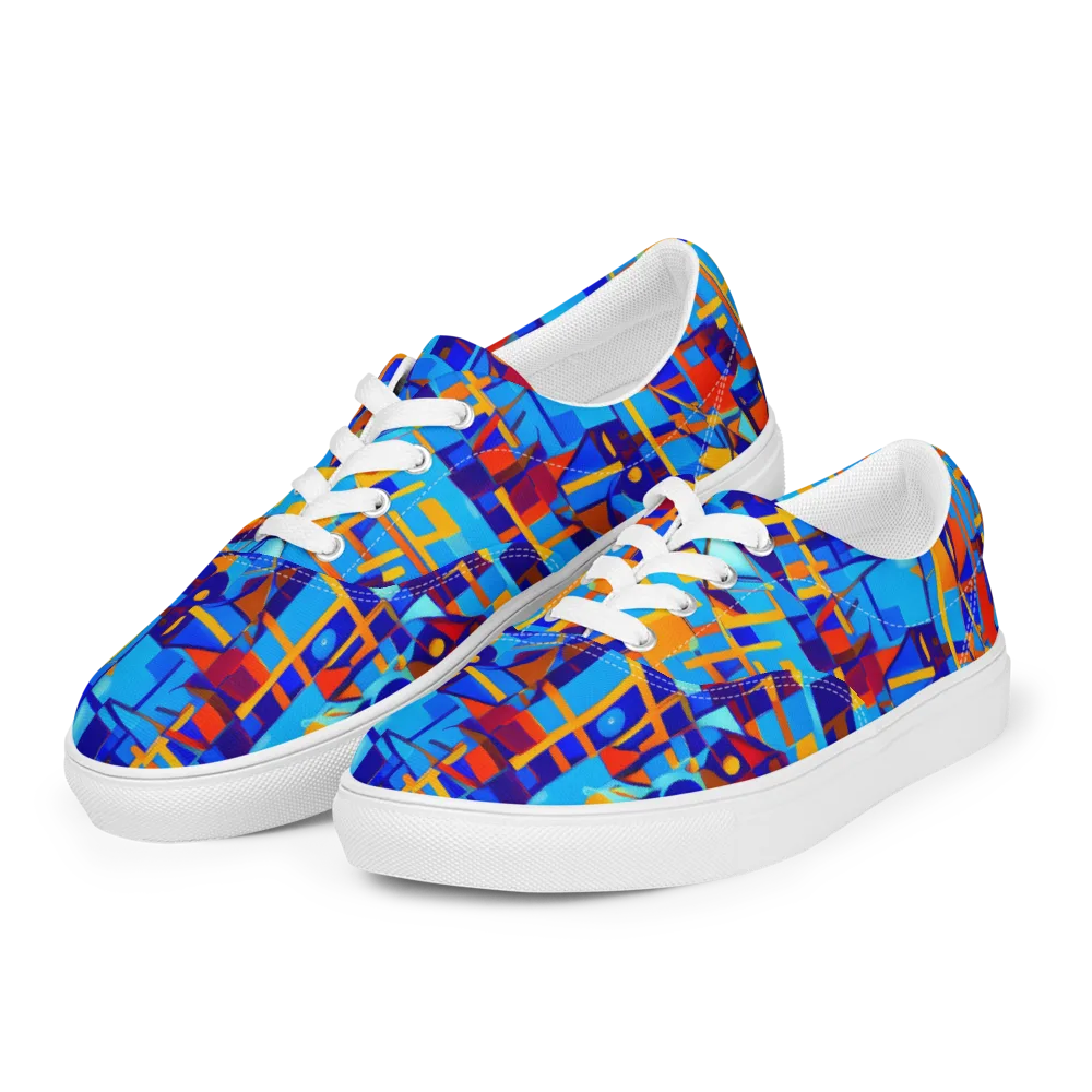 Radiant Labyrinth on Men's Lace-Up Canvas Shoes — Left Front
