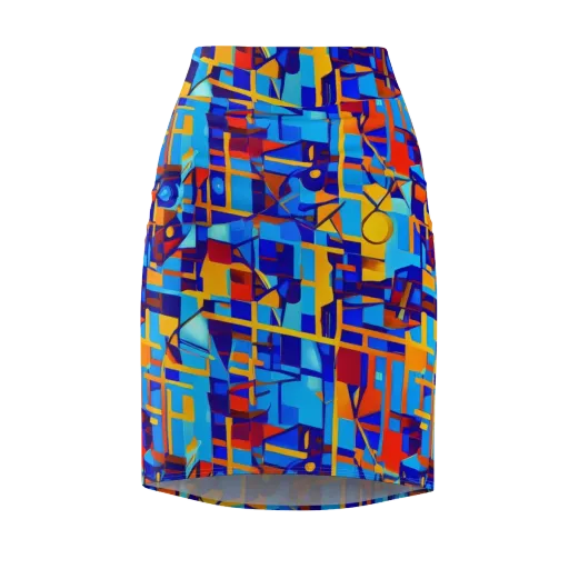 Radiant Labyrinth on a Pencil Skirt