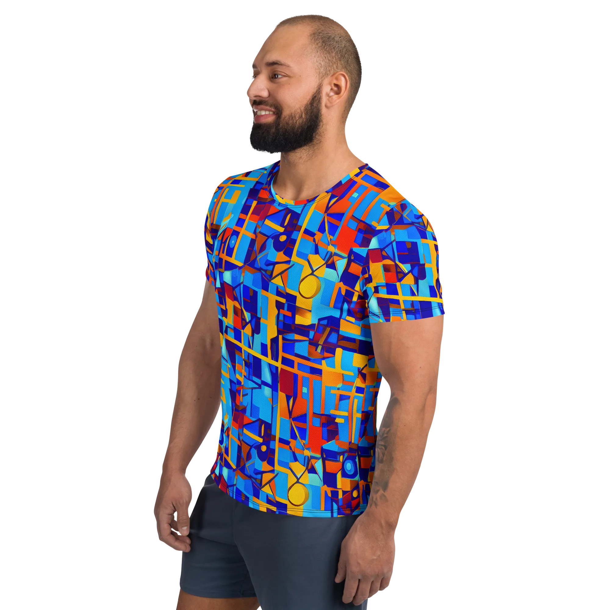 Radiant Labyrinth on Men's Athletic T-Shirt — Left
