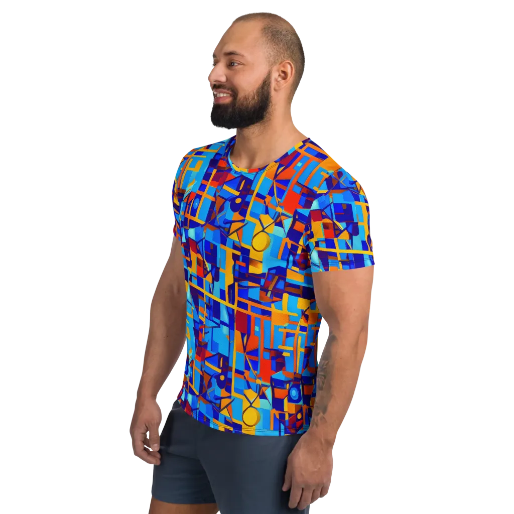 Radiant Labyrinth on Men's Athletic T-Shirt — Left