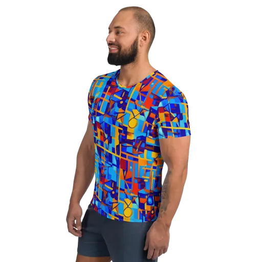 Radiant Labyrinth on a Men's Athletic T-Shirt