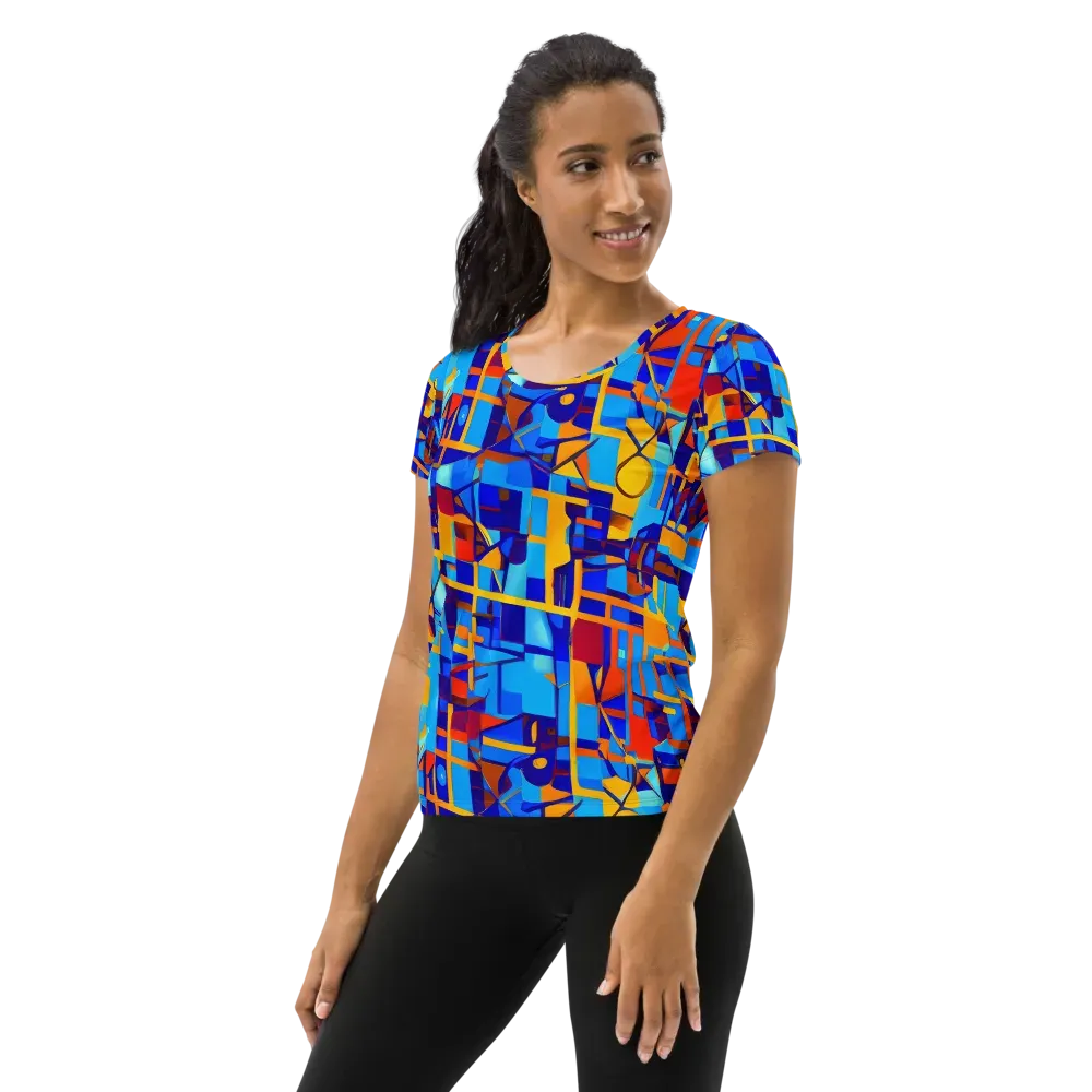 Radiant Labyrinth on Women's Athletic T-Shirt — Left