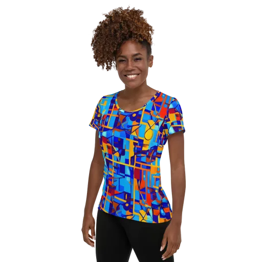 Radiant Labyrinth on a Women's Athletic T-Shirt