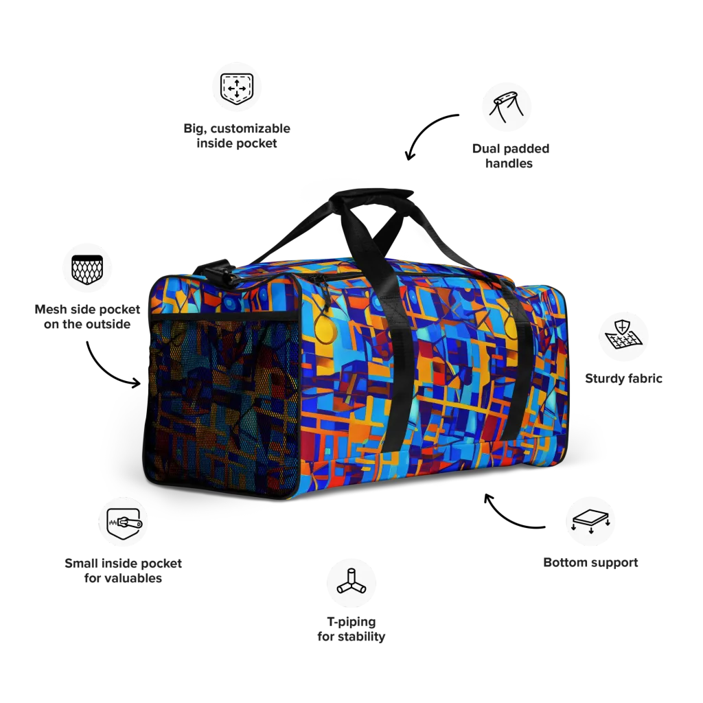 Radiant Labyrinth on Duffle Bag — Right Front
