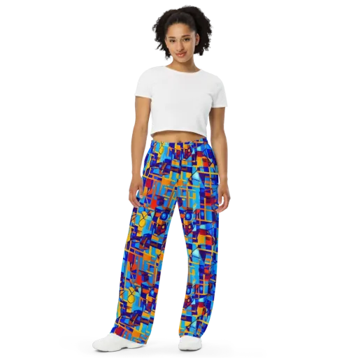 Radiant Labyrinth on a Wide-Leg Pants