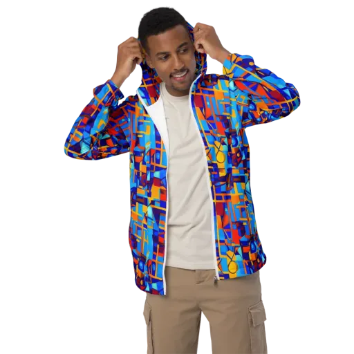 Radiant Labyrinth on a Men's Windbreaker
