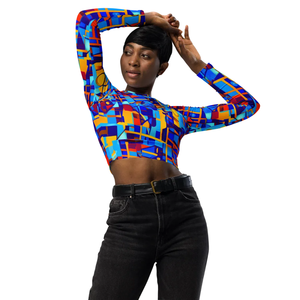 Radiant Labyrinth on Long Sleeve Crop Top — Front