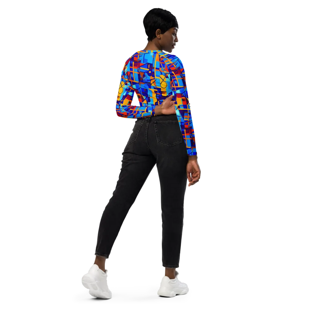 Radiant Labyrinth on Long Sleeve Crop Top — Right Back