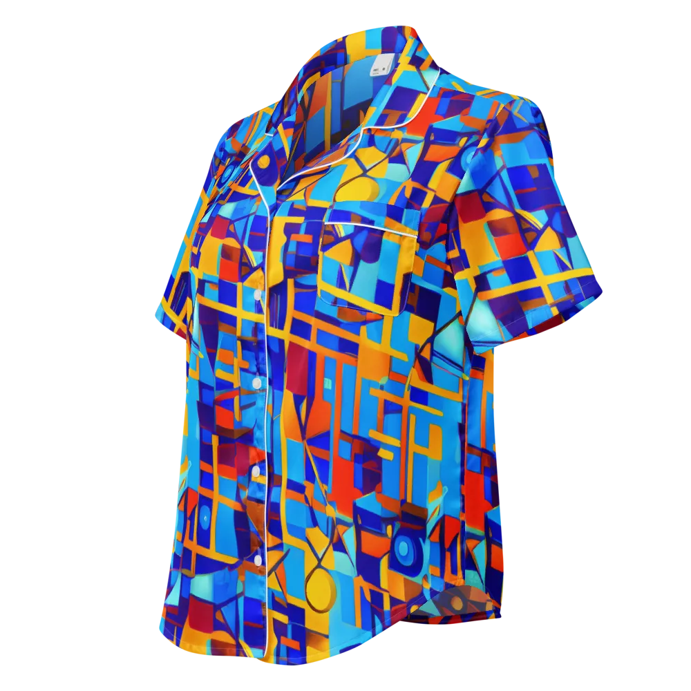 Radiant Labyrinth on Women's Short Sleeve Pajama Top — Left Front