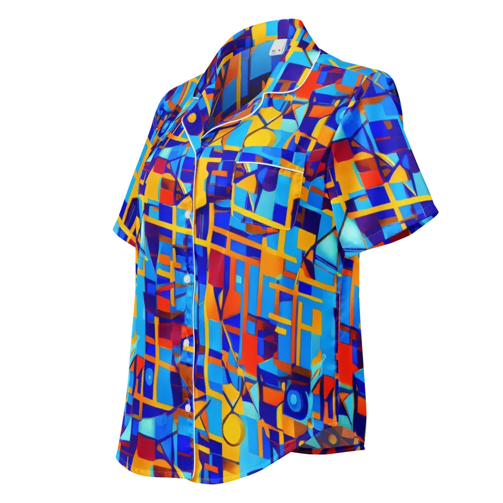 Radiant Labyrinth on Women's Short Sleeve Pajama Top — Left Front