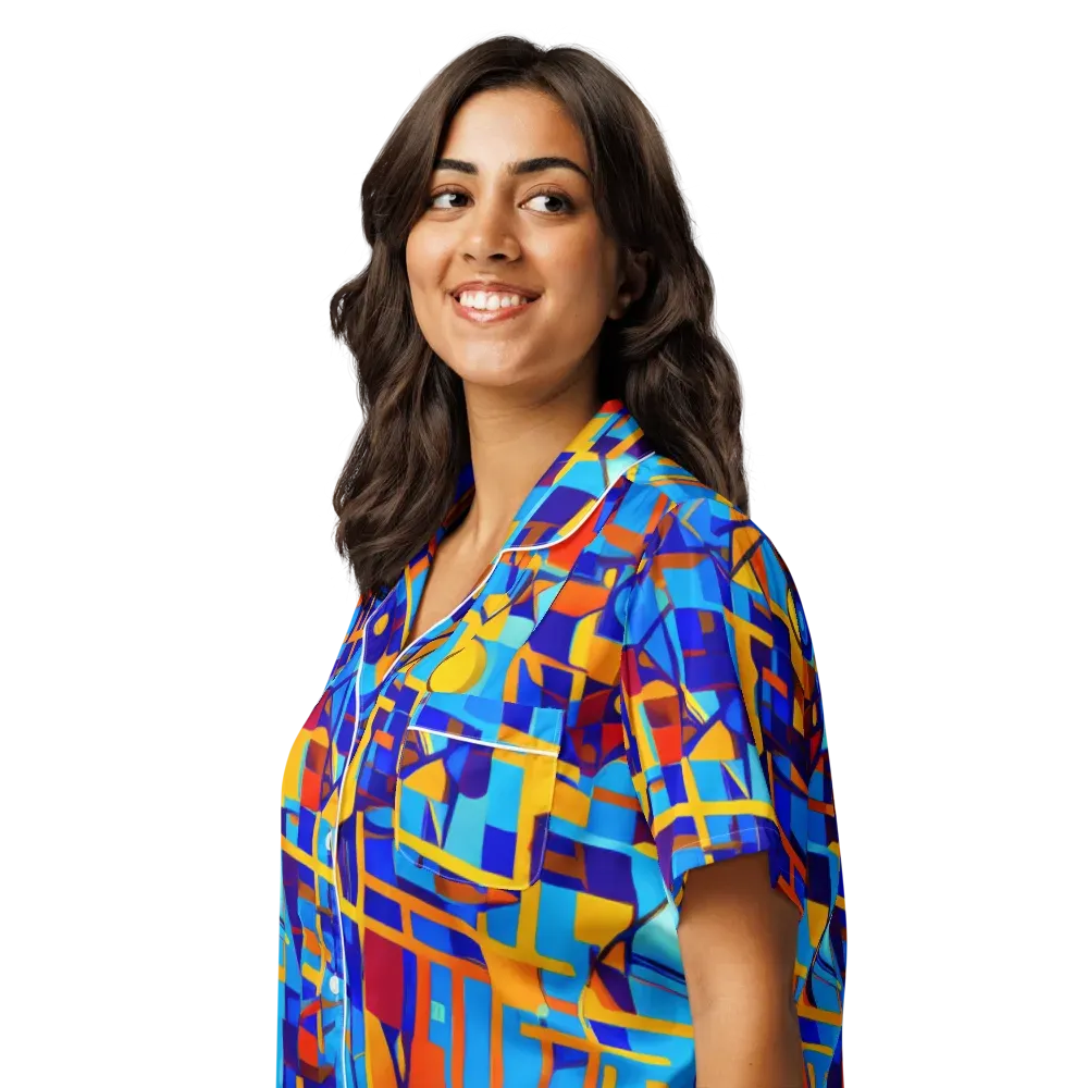 Radiant Labyrinth on Women's Short Sleeve Pajama Top — Left Front