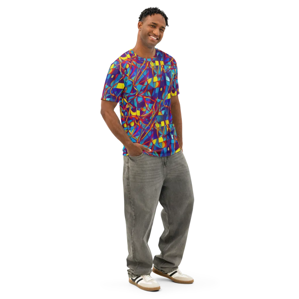 Flickering Dreams on Men's Cotton Crew Neck T-Shirt — Right Front